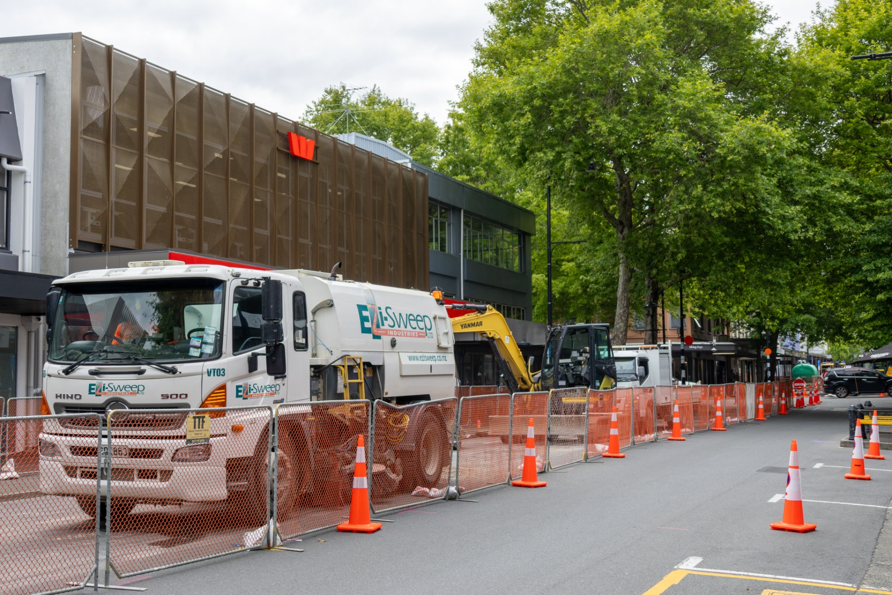 Work has moved on to Bridge St west