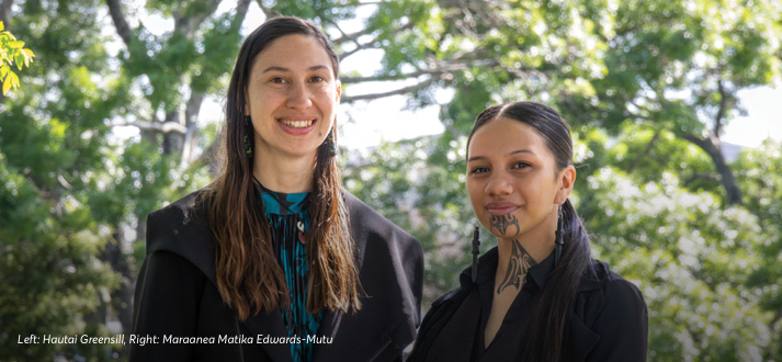 Te Aka Pūkenga cadets Hautai Greensill and Maraanea Matika Edwards-Mutu